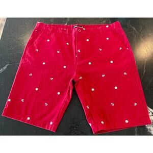 Paul Hamilton cherry Red Nautical Chino shorts men's 40 100% Cotton